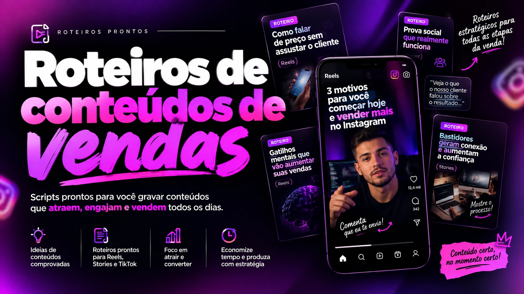 Roteiros de conteúdos de vendas